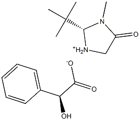 (S)-2-tert-butyl-3-Methyl-4-oxoiMidazolidin-1-iuM (S)-2-hydroxy-2-phenylacetate Struktur