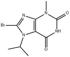 8-BroMo-3,7-dihydro-3-Methyl-7-(1-Methylethyl)-1H-purine-2,6-dione Struktur