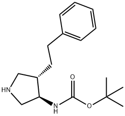tert-Butyl ((3R,4S)-4-phenethylpyrrolidin-3-yl)carbaMate Struktur