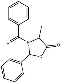 3-Benzoyl-4-Methyl-2-phenyl-5-oxazolidinone Struktur