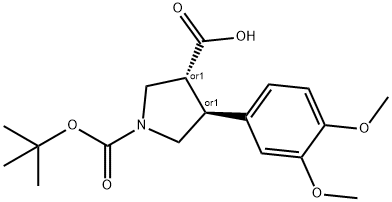Boc-(+/-)-trans-4-(3,4-diMethoxy-phenyl)-pyrrolidine-3-carboxylic acid Struktur