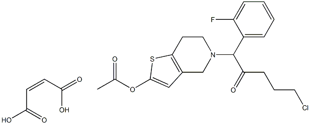 5-(5-Chloro-1-(2-fluorophenyl)-2-oxopentyl)-4,5,6,7-tetrahydrothieno[3,2-c]pyridin-2-yl Acetate Maleate Struktur