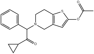 5-(2-cyclopropyl-2-oxo-1-phenylethyl)-4,5,6,7-tetrahydrothieno [3,2-c]pyridin-2-yl acetate Struktur