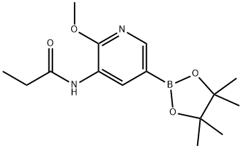 N-(2-Methoxy-5-(4,4,5,5-tetraMethyl-1,3,2-dioxaborolan-2-yl)pyridin-3-yl)propionaMide Struktur