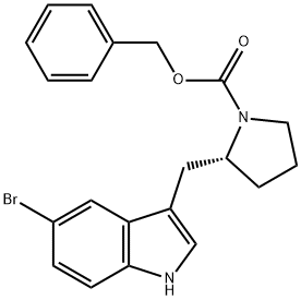 (R)-Benzyl 2-((5-broMo-1H-indol-3-yl)Methyl)pyrrolidine-1-carboxylate Struktur