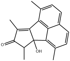 8H-Cyclopent[a]acenaphthylen-8-one, 6b,7-dihydro-6b-hydroxy-1,6,7,9-tetraMethyl- Struktur