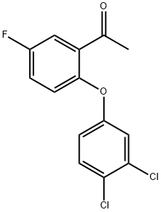 1-(2-(3,4-Dichlorophenoxy)-5-fluorophenyl)ethanone Struktur