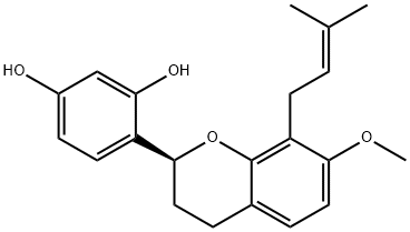 2',4'-Dihydroxy-7-Methoxy-8-prenylflavan Struktur
