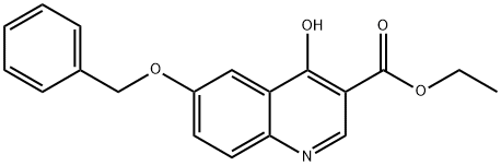 6-Benzyloxy-4-hydroxy-quinoline-3-carboxylic acid ethyl ester Struktur