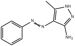 (E)-5-Methyl-4-(phenyldiazenyl)-1H-pyrazol-3-aMine Struktur