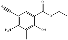 Benzoic acid, 4-aMino-5-cyano-2-hydroxy-3-Methyl-, ethyl ester Struktur
