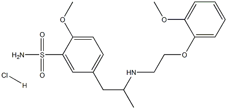 2-Methoxy-5-[2-[[2-(2-methoxyphenoxy)ethyl]amino]propyl]benzenesulfonamide monohydrochloride Struktur