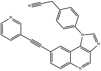 [4-[8-[(Pyridin-3-yl)ethynyl]iMidazo[4,5-c]quinolin-1-yl]phenyl]acetonitrile Structure