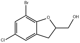 (7-bromo-5-chloro-2,3-dihydrobenzofuran-2-yl)methanol Struktur