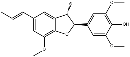 4-[(2S,3S)-2,3-Dihydro-7-methoxy-3-methyl-5-(1E)-1-propen-1-yl-2-benzofuranyl]-2,6-dimethoxyphenol Struktur