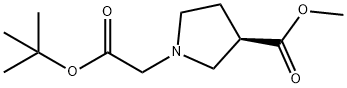 (R)-methyl 1-(2-tert-butoxy-2-oxoethyl)pyrrolidine-3-carboxylate Struktur