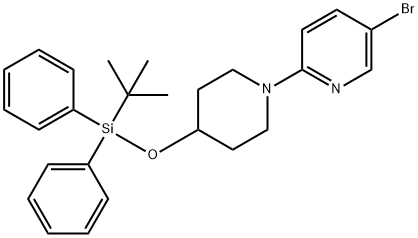 5-broMo-2-(4-((tert-butyldiphenylsilyl)oxy)piperidin-1-yl)pyridine Struktur