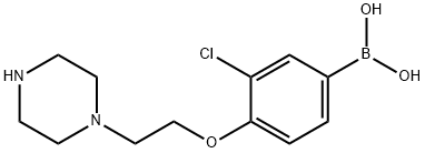 (3-chloro-4-(2-(piperazin-1-yl)ethoxy)phenyl)boronic acid Struktur