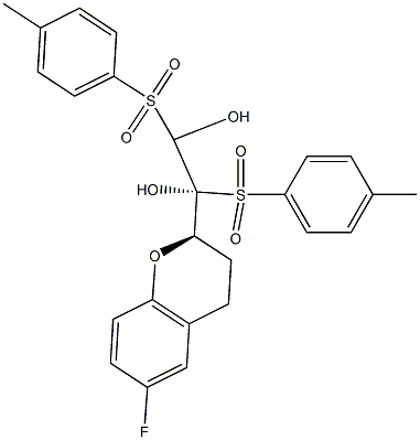 (1'S,2R)-2-(1',2'-Ditosyl-1',2'-dihydroxyethyl)-6-fluorochroMane Struktur