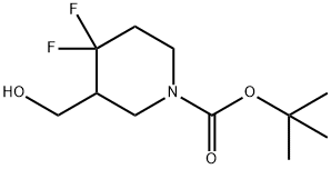 4,4-二氟-3-(羥甲基)哌啶-1-羧酸叔丁酯 結(jié)構(gòu)式