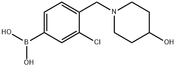 (3-chloro-4-((4-hydroxypiperidin-1-yl)Methyl)phenyl)boronic acid Struktur