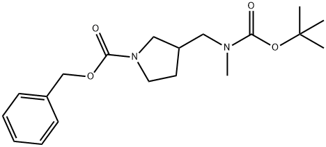 benzyl 3-(((tert-butoxycarbonyl)(Methyl)aMino)Methyl)pyrrolidine-1-carboxylate Struktur