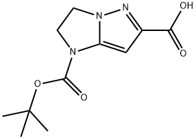 1-(tert-Butoxycarbonyl)-2,3-dihydro-1H-imidazo[1,2-b]pyrazole-6-carboxylic acid Struktur