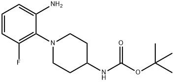 tert-Butyl 1-(2-amino-6-fluorophenyl)piperidin-4-ylcarbamate Struktur