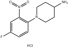 1-(4-Fluoro-2-nitrophenyl)piperidin-4-amine hydrochloride Struktur