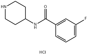 3-Fluoro-N-(piperidine-4-yl)benzamide hydrochloride Struktur