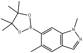 1,5-Dimethyl-6-(4,4,5,5-tetramethyl-1,3,2-dioxaborolan-2-yl)-1H-indazole Struktur