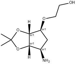 2-[[(3AR,4S,6R,6AS)-6-AMINOTETRAHYDRO-2,2-DIMETHYL-4H-CYCLOPENTA-1,3-DIOXOL-4-YL]OXY]ETHANOL Struktur