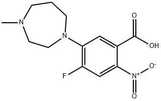 4-fluoro-5-(4-methyl-1,4-diazepan-1-yl)-2-nitrobenzoic acid Struktur
