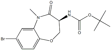 tert-butyl (S)-(7-bromo-5-methyl-4-oxo-2,3,4,5-tetrahydrobenzo[b][1,4]oxazepin-3-yl)carbamate Struktur