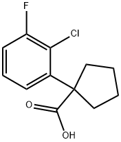 1-(2-chloro-3-fluorophenyl)cyclopentane-1-carboxylic acid Struktur