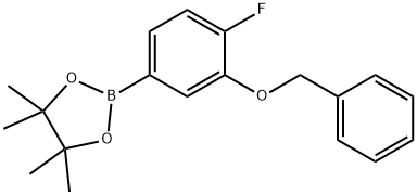 3-(Benzyloxy)-4-fluorophenylboronic acid pinacolester Struktur