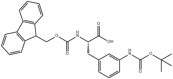 3-[[(1,1-dimethylethoxy)carbonyl]amino]-N-[(9H-fluoren-9-ylmethoxy)carbonyl]- Phenylalanine Struktur
