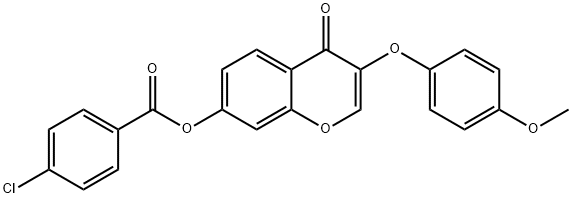 3-(4-methoxyphenoxy)-4-oxo-4H-chromen-7-yl 4-chlorobenzoate Struktur