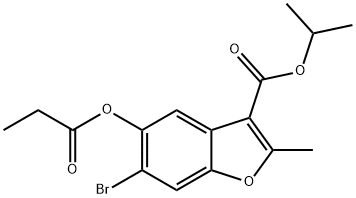 isopropyl 6-bromo-2-methyl-5-(propionyloxy)benzofuran-3-carboxylate Struktur