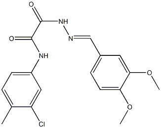 N-(3-chloro-4-methylphenyl)-N'-[(E)-(3,4-dimethoxyphenyl)methylideneamino]oxamide Struktur