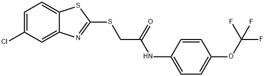 2-[(5-chloro-1,3-benzothiazol-2-yl)sulfanyl]-N-[4-(trifluoromethoxy)phenyl]acetamide Structure