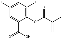 Benzoic acid, 3,5-diiodo-2-[(2-methyl-1-oxo-2-propenyl)oxy]- Struktur