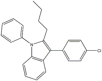 1H-Indole, 2-butyl-3-(4-chlorophenyl)-1-phenyl- Struktur