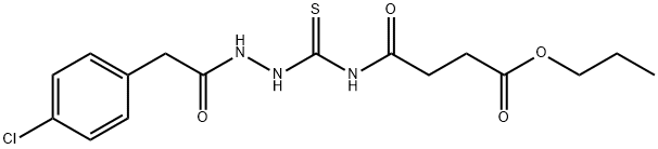 propyl 4-[({2-[(4-chlorophenyl)acetyl]hydrazino}carbonothioyl)amino]-4-oxobutanoate Struktur