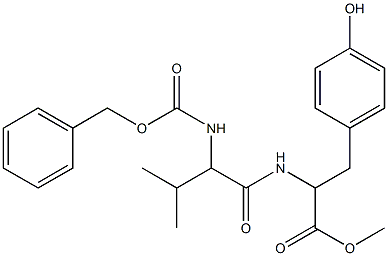 2-(2-Benzyloxycarbonylamino-3-methyl-butyrylamino)-3-(4-hydroxy-phenyl)-propionic acid methyl ester Struktur
