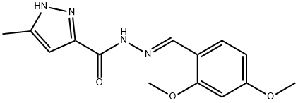 N'-(2,4-dimethoxybenzylidene)-5-methyl-1H-pyrazole-3-carbohydrazide Struktur