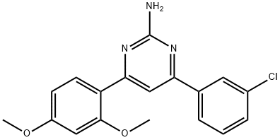 4-(3-chlorophenyl)-6-(2,4-dimethoxyphenyl)pyrimidin-2-amine Struktur