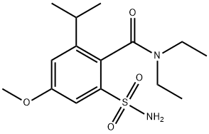 N,N-diethyl-2-isopropyl-4-methoxy-6-sulfamoylbenzamide Struktur