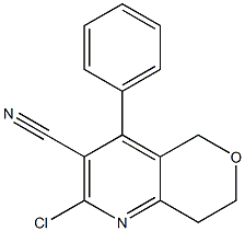 2-Chloro-4-phenyl-7,8-dihydro-5H-pyrano[4,3-b]pyridine-3-carbonitrile Struktur