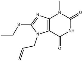 7-allyl-8-(ethylthio)-3-methyl-3,7-dihydro-1H-purine-2,6-dione Struktur